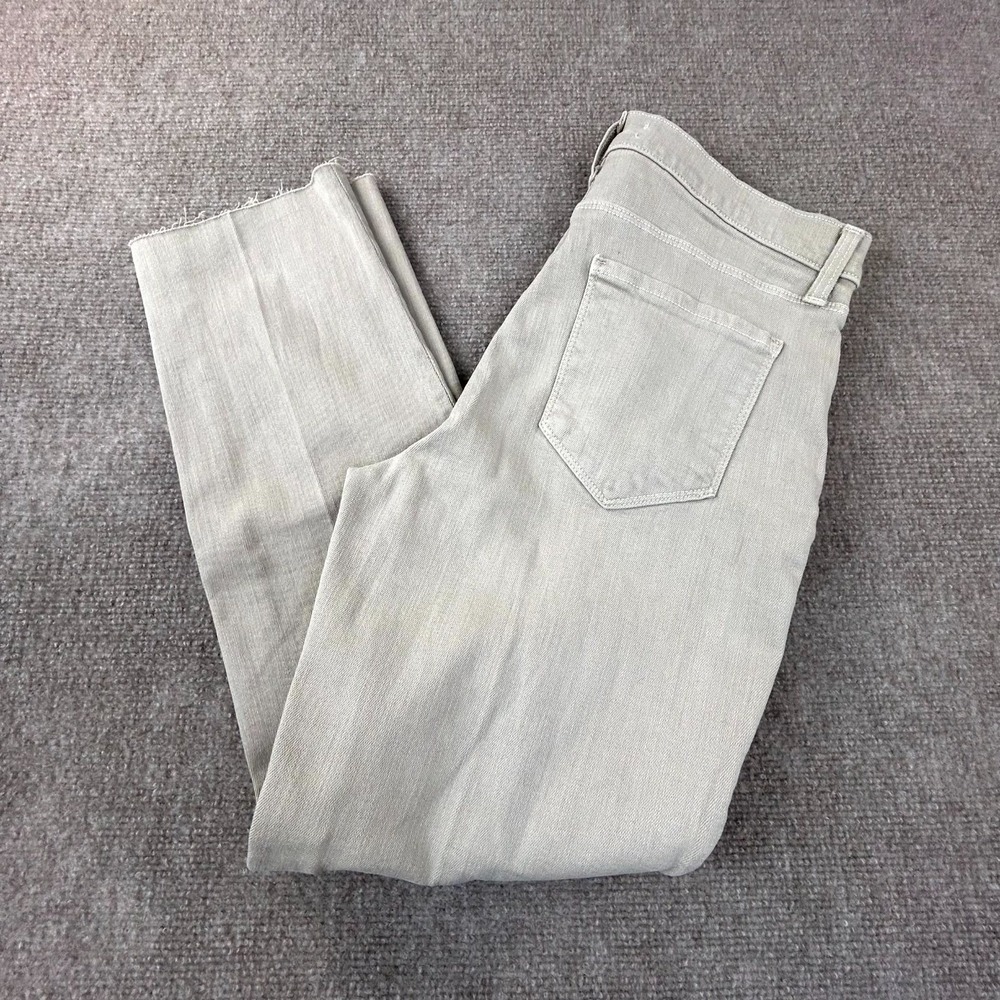 L'Agence Cropped Jeans Womens 30 Gray Denim Stretch High Rise Slim Fit Raw‎ Hem